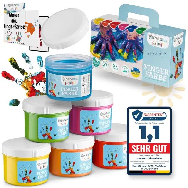 Fingerfarben in Dosen von CreaTek