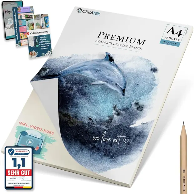 Aquarellpapier A4 rundum geleimt von CreaTek