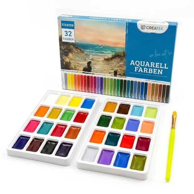 Aquarellfarben Starter Set 32 von CreaTek